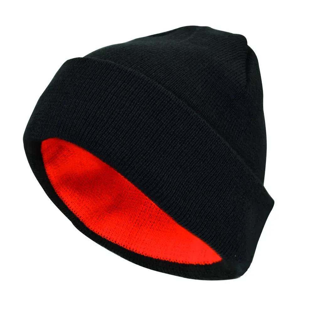 Bonnet chasse réversible acrylique bicolore noir orange - Image 2