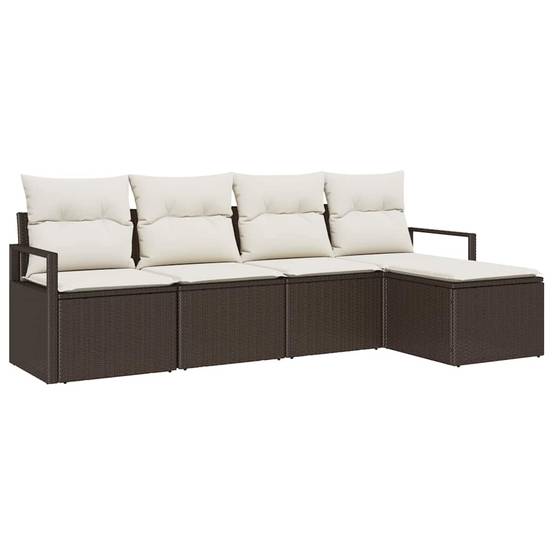 ComfortXL - Salon de jardin 4 places en polyrotin modulable avec coussins confort Marron – ComfortXL Outdoor Living - Image 2