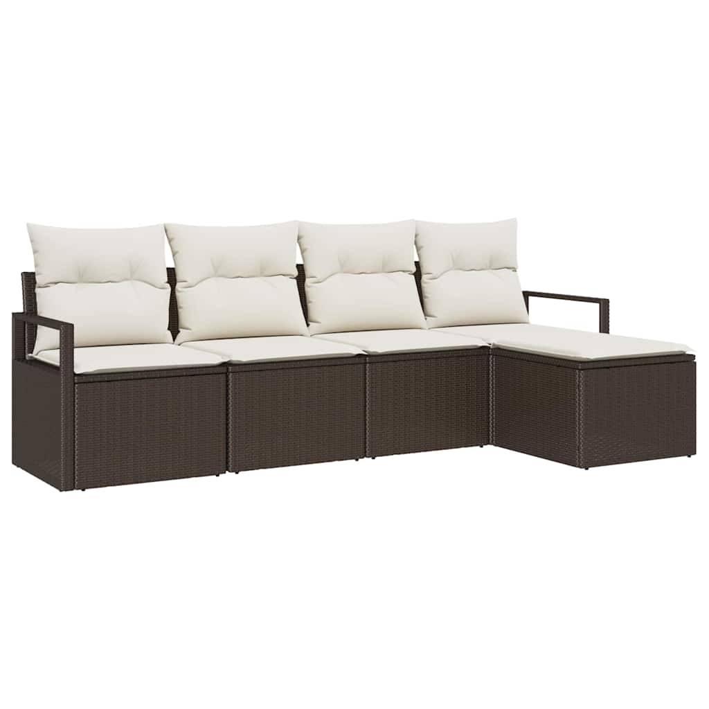 ComfortXL - Salon de jardin 4 places en polyrotin modulable avec coussins confort Marron – ComfortXL Outdoor Living - Image 2