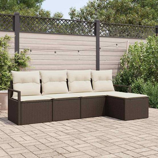 ComfortXL - Salon de jardin 4 places en polyrotin modulable avec coussins confort Marron – ComfortXL Outdoor Living - Image 1