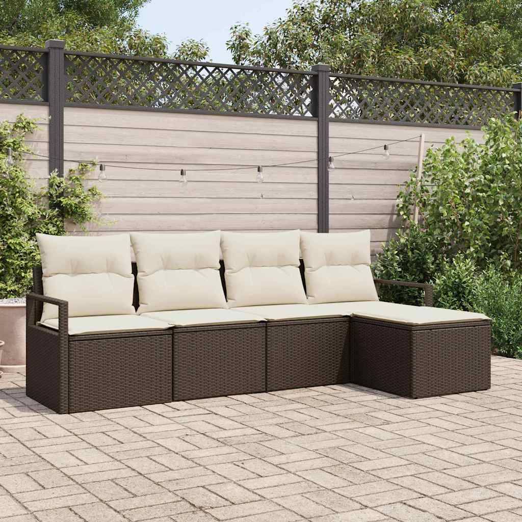 ComfortXL - Salon de jardin 4 places en polyrotin modulable avec coussins confort Marron – ComfortXL Outdoor Living - Image 1