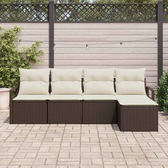 ComfortXL - Salon de jardin 4 places en polyrotin modulable avec coussins confort Marron – ComfortXL Outdoor Living - Image 3