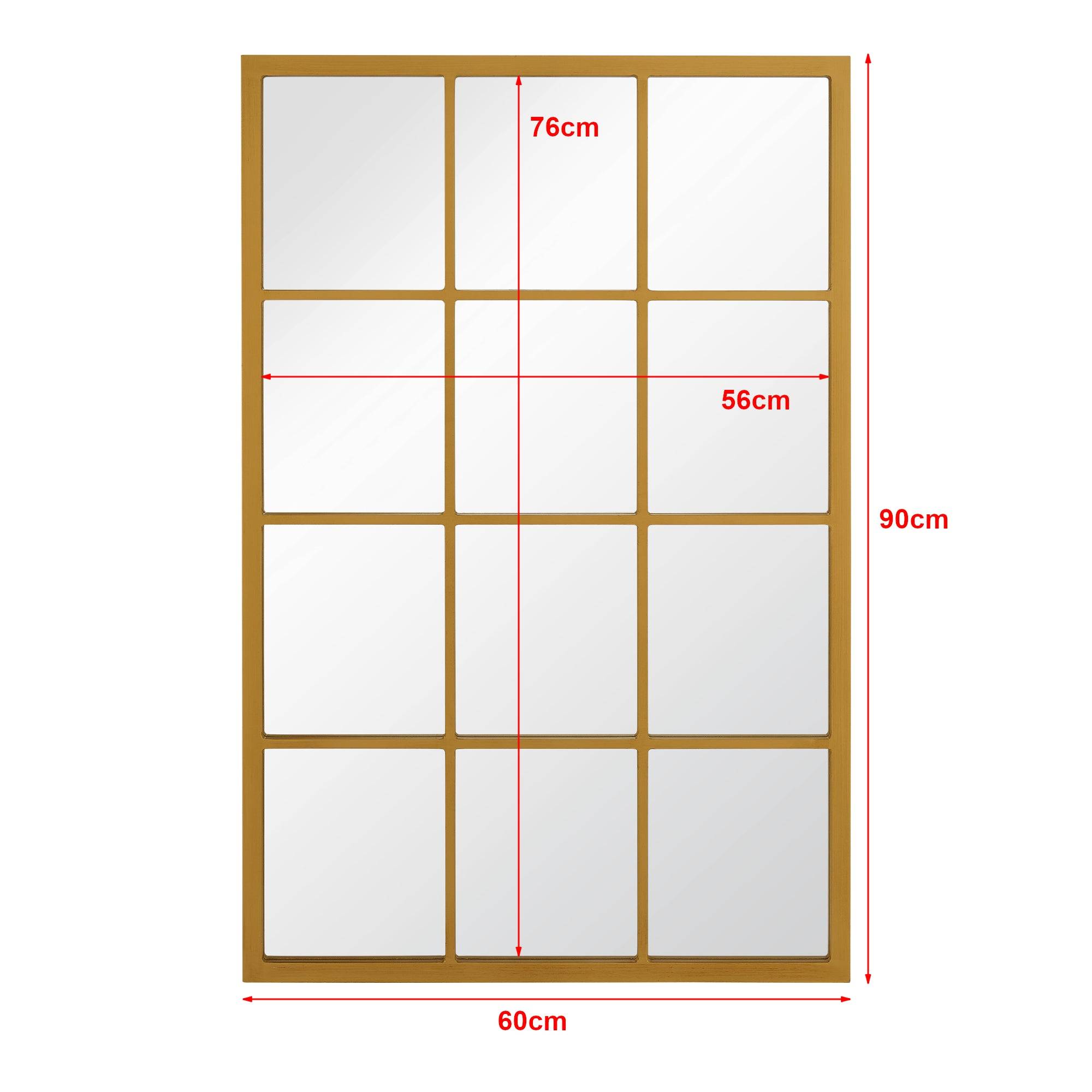 Miroir mural rectangulaire 90 x 60 cm or - Image 2