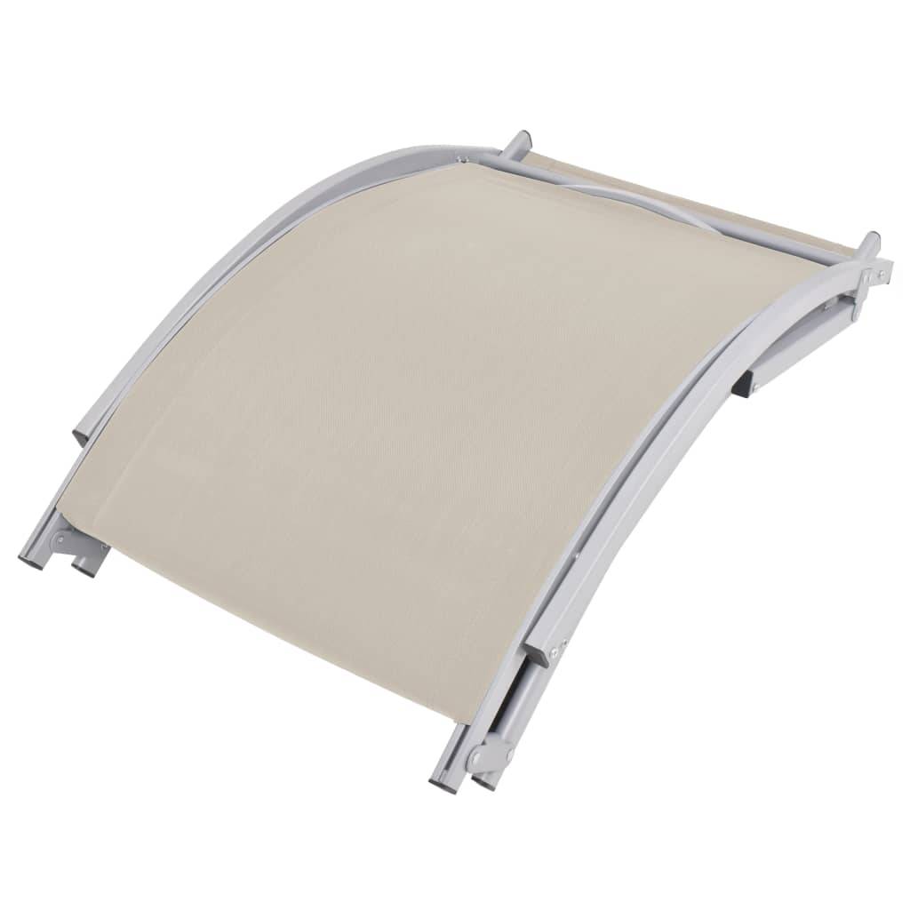 Helloshop26 - Lot de deux chaises longues pliables textilène crème - Image 5