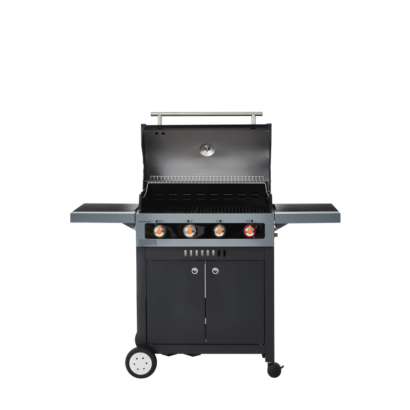 Barbecue au gaz BRASERO Boston Black 4K Turbo - 4 brûleurs + 1 Turbo Zone, Noir - Image 6
