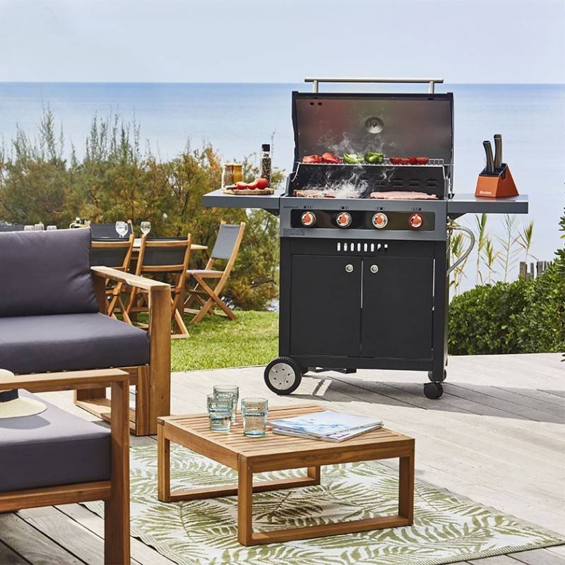 Barbecue au gaz BRASERO Boston Black 4K Turbo - 4 brûleurs + 1 Turbo Zone, Noir - Image 2