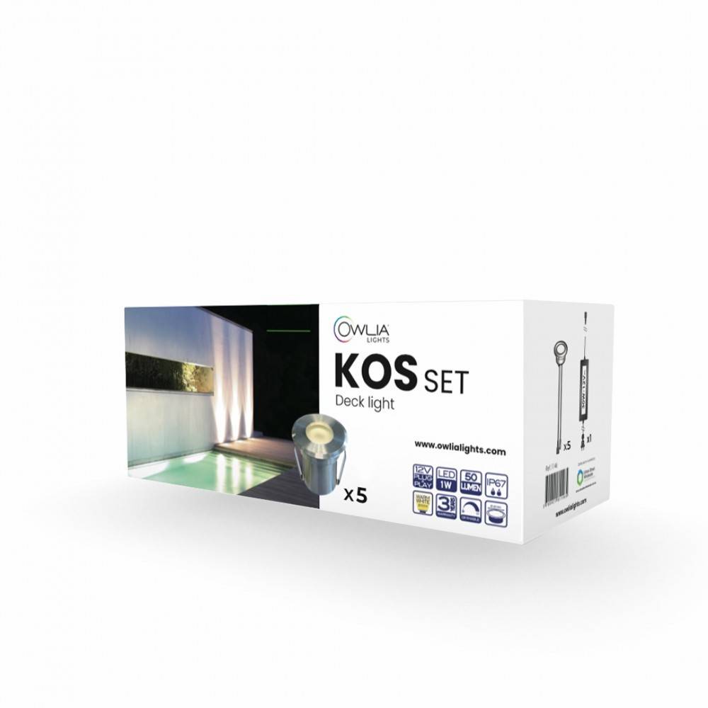 Decklinea - 5 Spots LED à Encastrer - Blanc Chaud - KOS - Transformateur 30W - Plug and Play - Spot dimmable - Image 5
