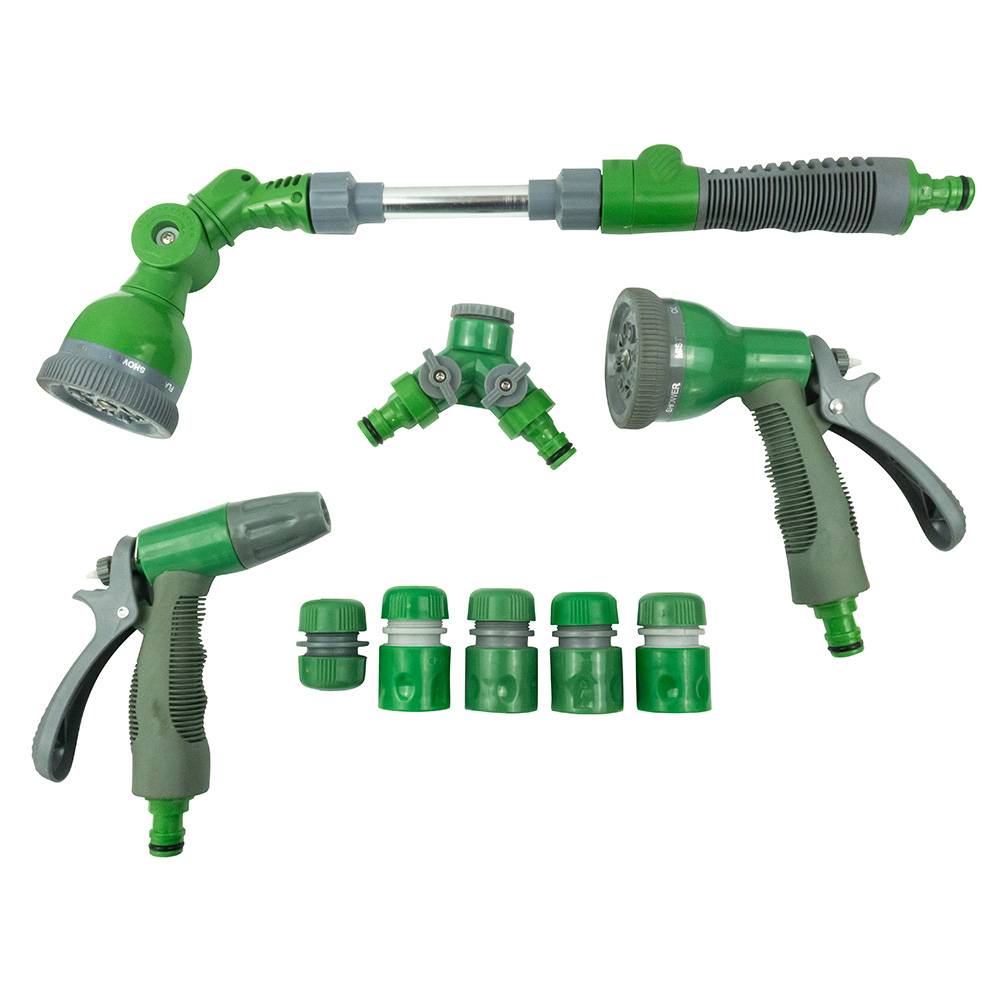 Kit d'arrosage avec pistolets, lance et raccordements tuyau 15 mm et 19 mm - Image 1