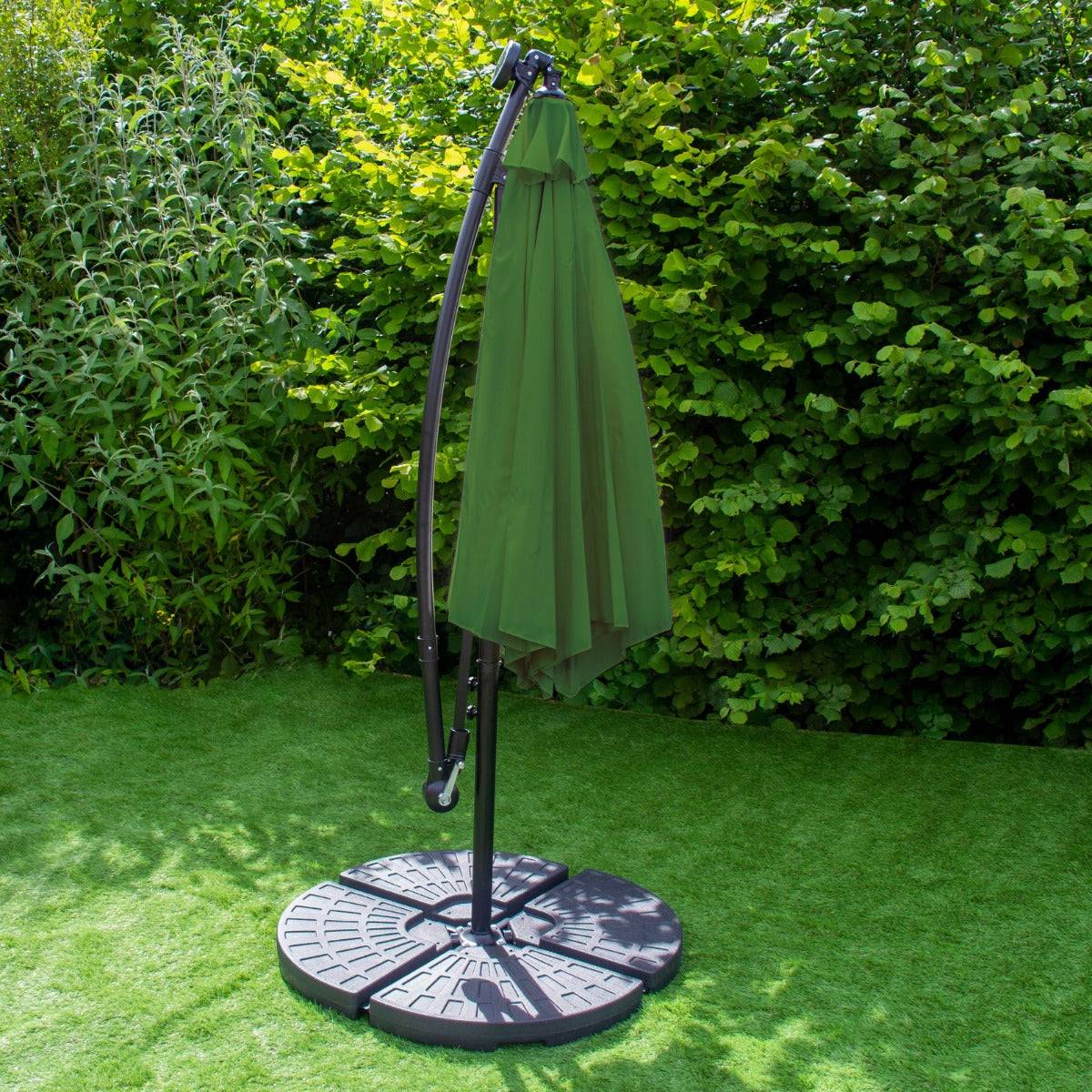 Monstershop - Parasol Vert  3m avec LED's Intégrés avec Base Ronde - Image 3