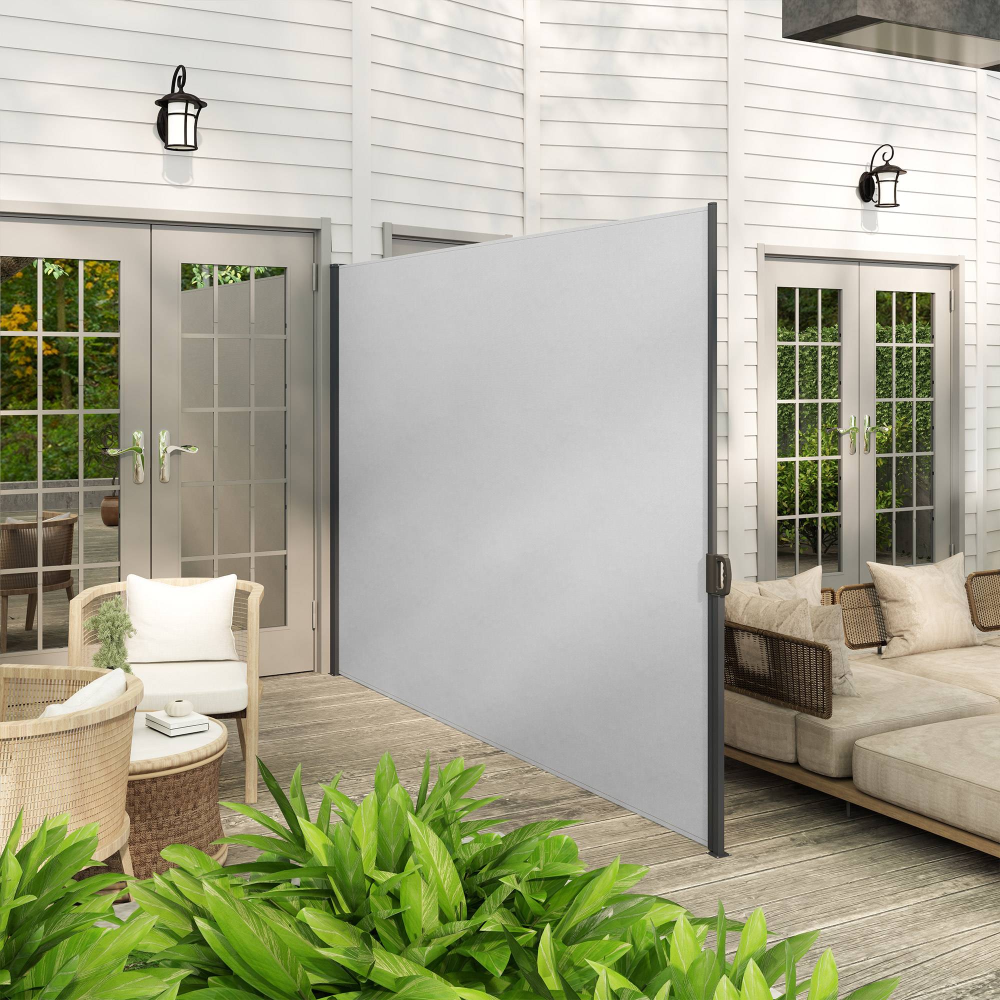Store latéral aluminium polyester gris clair 300 x 4 x 200 cm - PANGIVO - Image 10