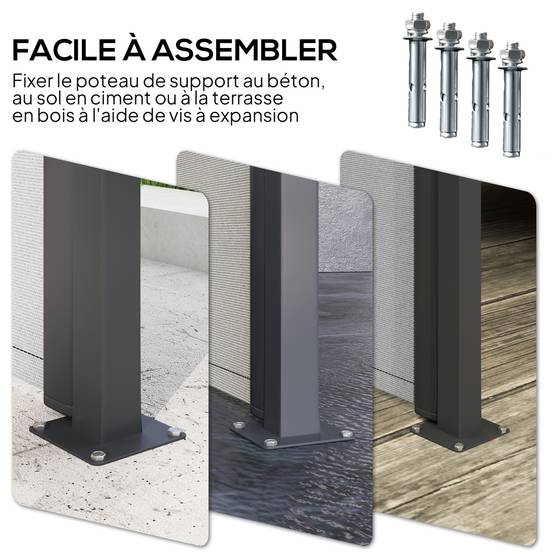 Store latéral aluminium polyester gris clair 300 x 4 x 200 cm - PANGIVO - Image 8