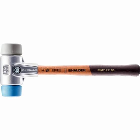 Maillet HALDER SIMPLEX TPE souple / TPE moyen avec boîtier en aluminium et manche en bois - D=60 mm - 3113.060