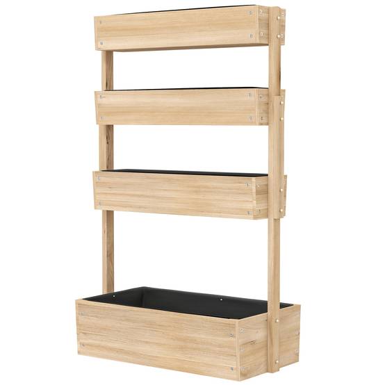 Jardinière escalier bois sapin balcon potager 4 étages gain de place vertical 140cm - ComfortXL Outdoor Living - Image 2