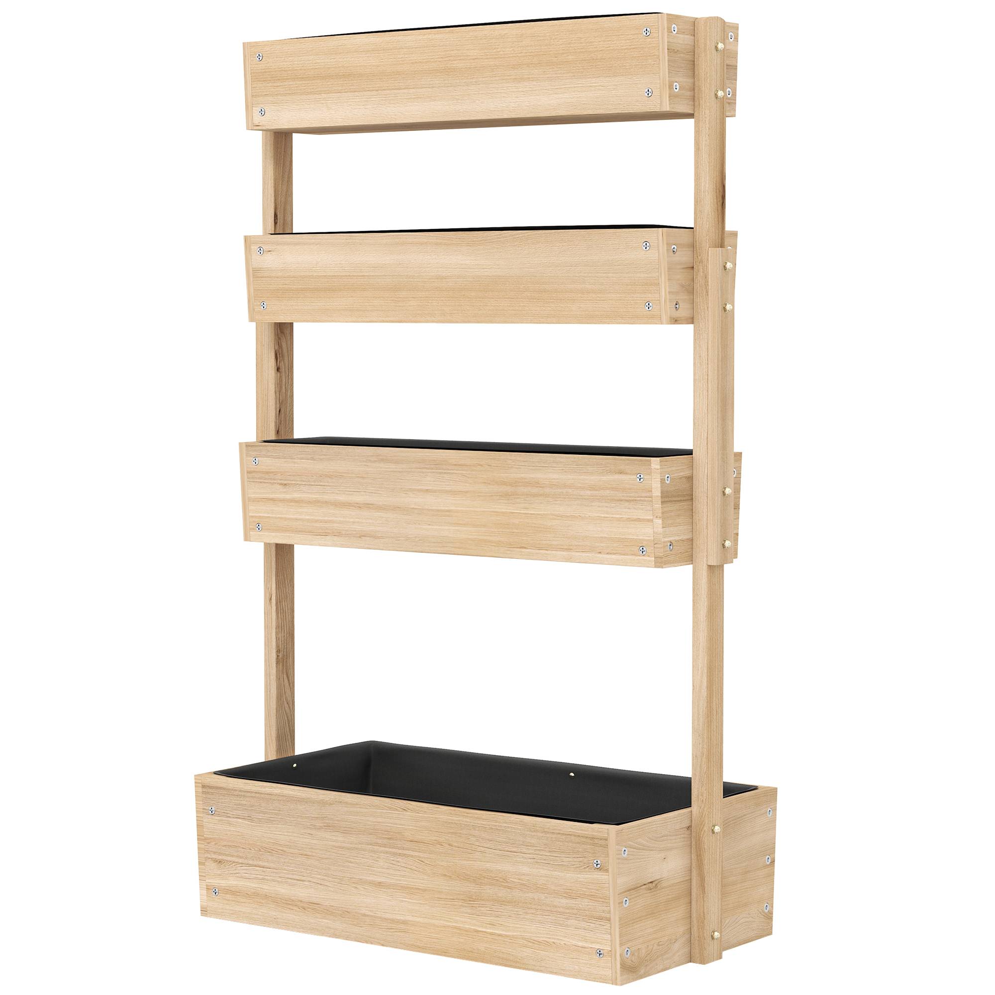 Jardinière escalier bois sapin balcon potager 4 étages gain de place vertical 140cm - ComfortXL Outdoor Living - Image 2