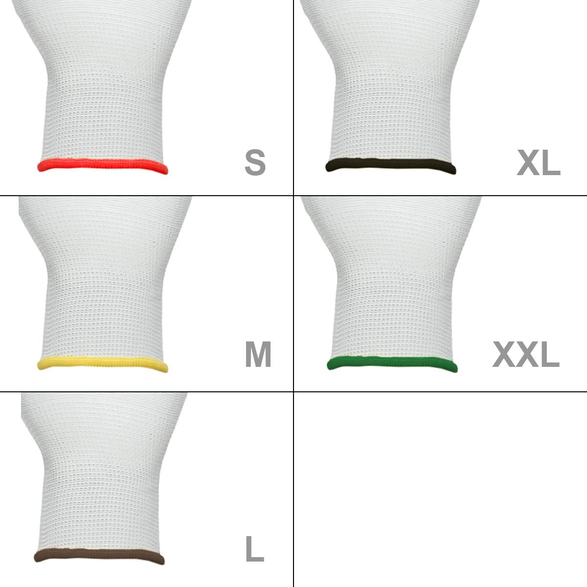 Ecd-Germany - ECD Germany 36 paires de gants de travail avec revêtement PU, taille 8-M, blanc, respirant, antidérapant - Image 4