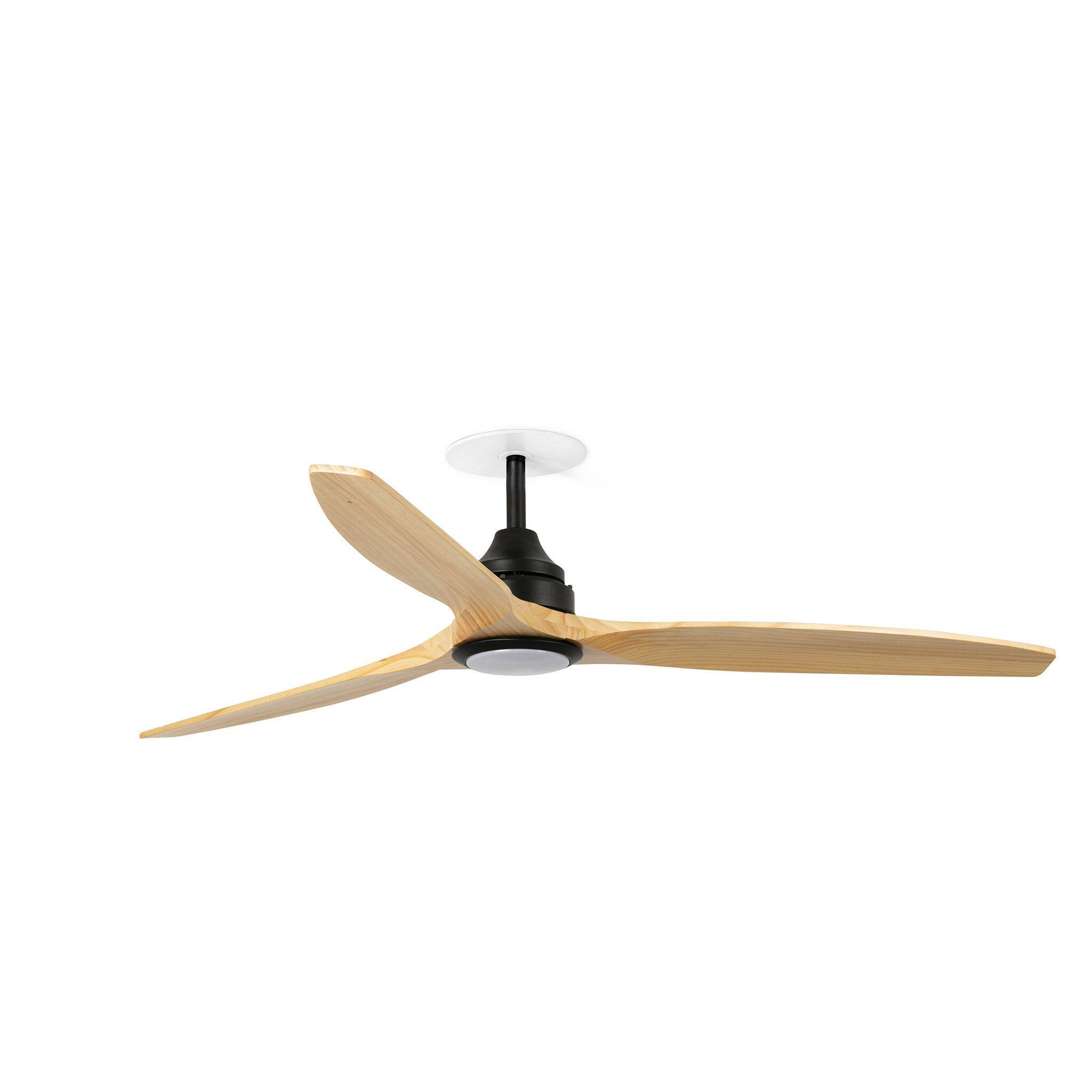 Ventilateur plafond encastre Ø1520 noir pin LED telecommande Tuya