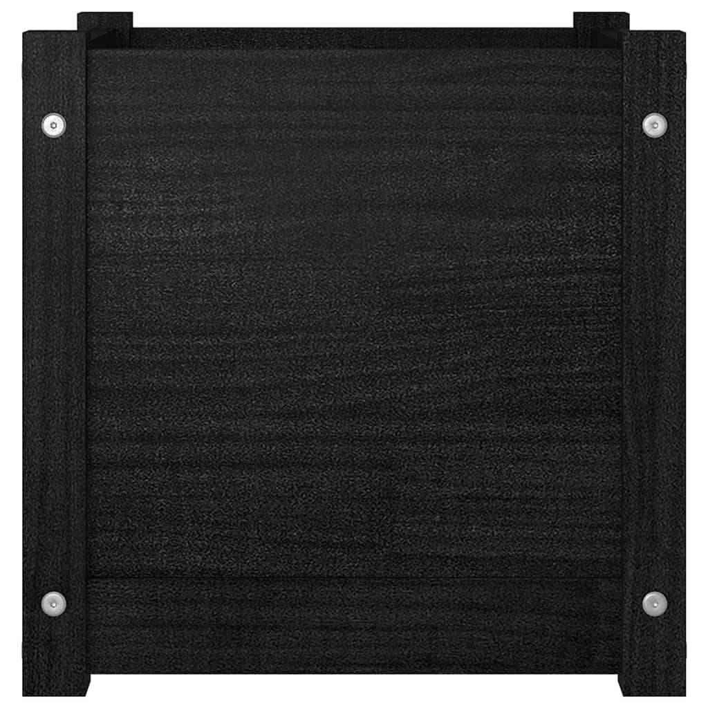 Maison Chic - Jardinière d'extérieur - Bac à Fleurs - Pot De Fleurs Noir 40x40x40 cm Bois de pin massif - Image 4