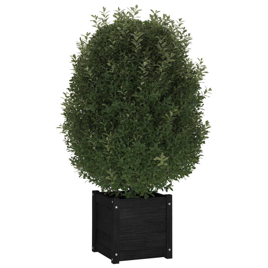 Maison Chic - Jardinière d'extérieur - Bac à Fleurs - Pot De Fleurs Noir 40x40x40 cm Bois de pin massif - Image 3