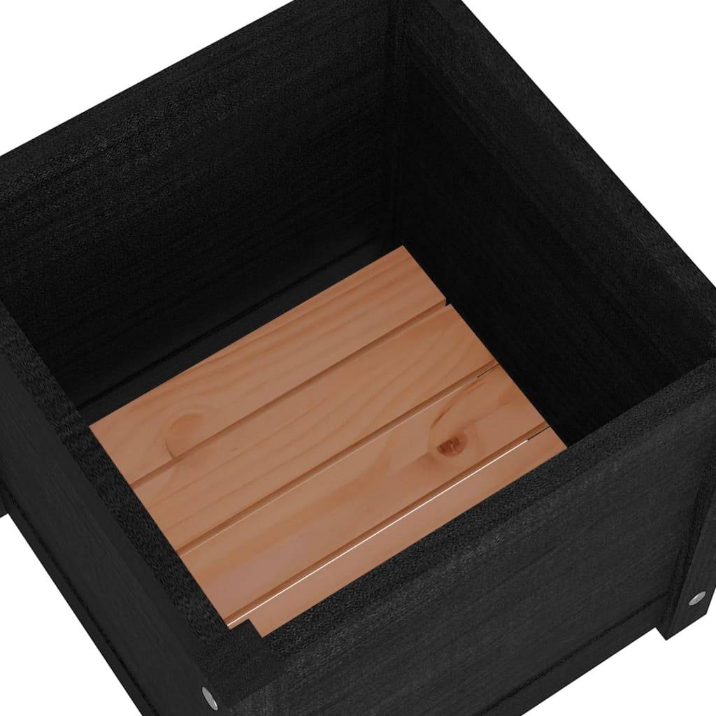 Maison Chic - Jardinière d'extérieur - Bac à Fleurs - Pot De Fleurs Noir 40x40x40 cm Bois de pin massif - Image 6