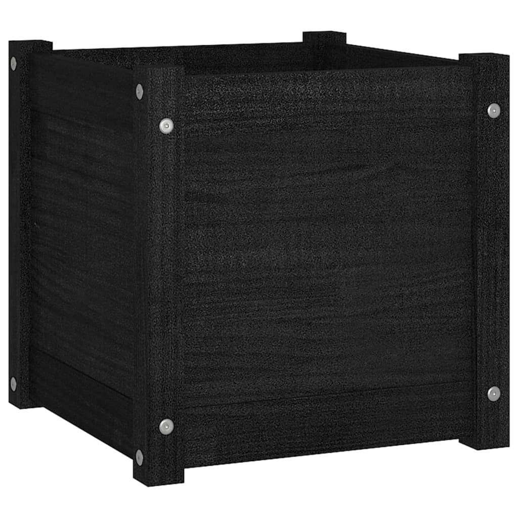 Maison Chic - Jardinière d'extérieur - Bac à Fleurs - Pot De Fleurs Noir 40x40x40 cm Bois de pin massif - Image 1