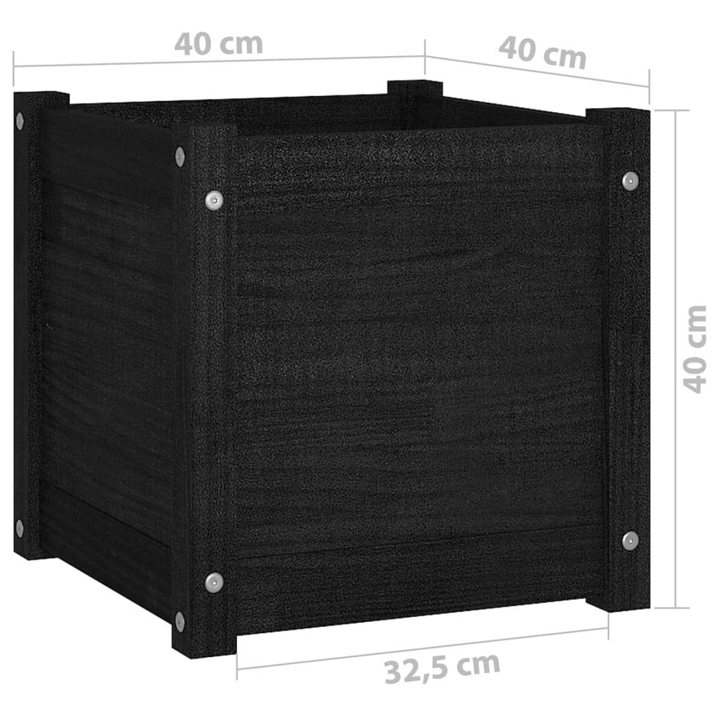 Maison Chic - Jardinière d'extérieur - Bac à Fleurs - Pot De Fleurs Noir 40x40x40 cm Bois de pin massif - Image 8