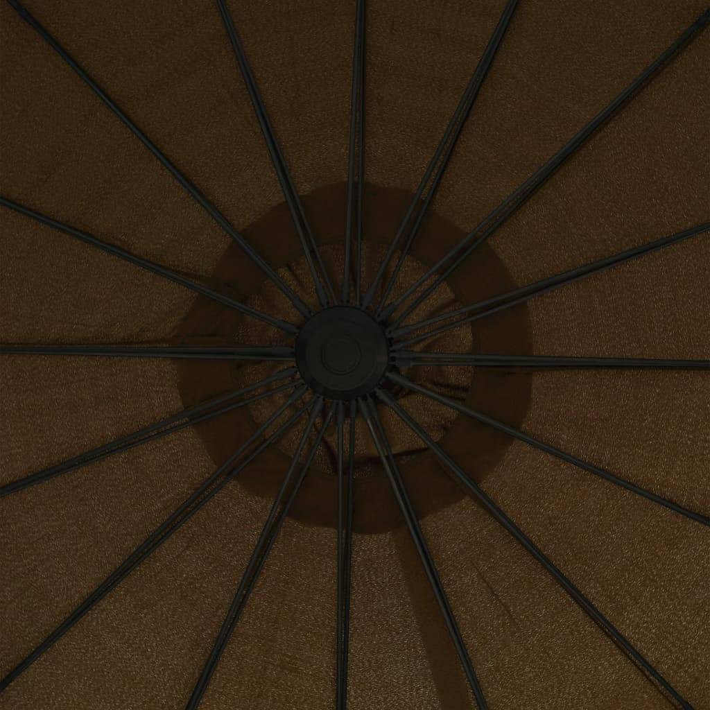 Helloshop26 - Parasol suspendu 3 m mât en aluminium taupe - Image 4