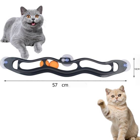 Jouet interactif pour chat-Balle de chasse à ventouse pour chat - Fixation fenêtre/miroir - Stimulation interactive - Living123 - Image 3