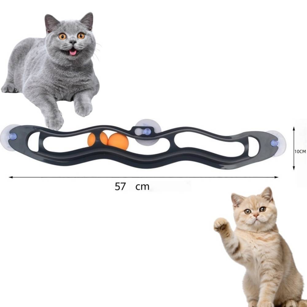 Jouet interactif pour chat-Balle de chasse à ventouse pour chat - Fixation fenêtre/miroir - Stimulation interactive - Living123 - Image 3