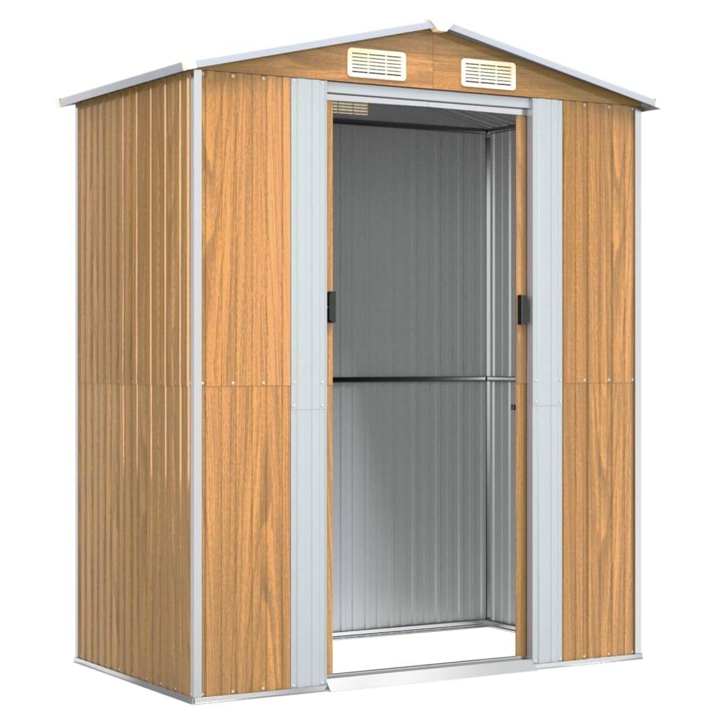 Abri de jardin acier galvanisé marron clair 192 x 108 x 223 cm - PANGIVO - Image 6