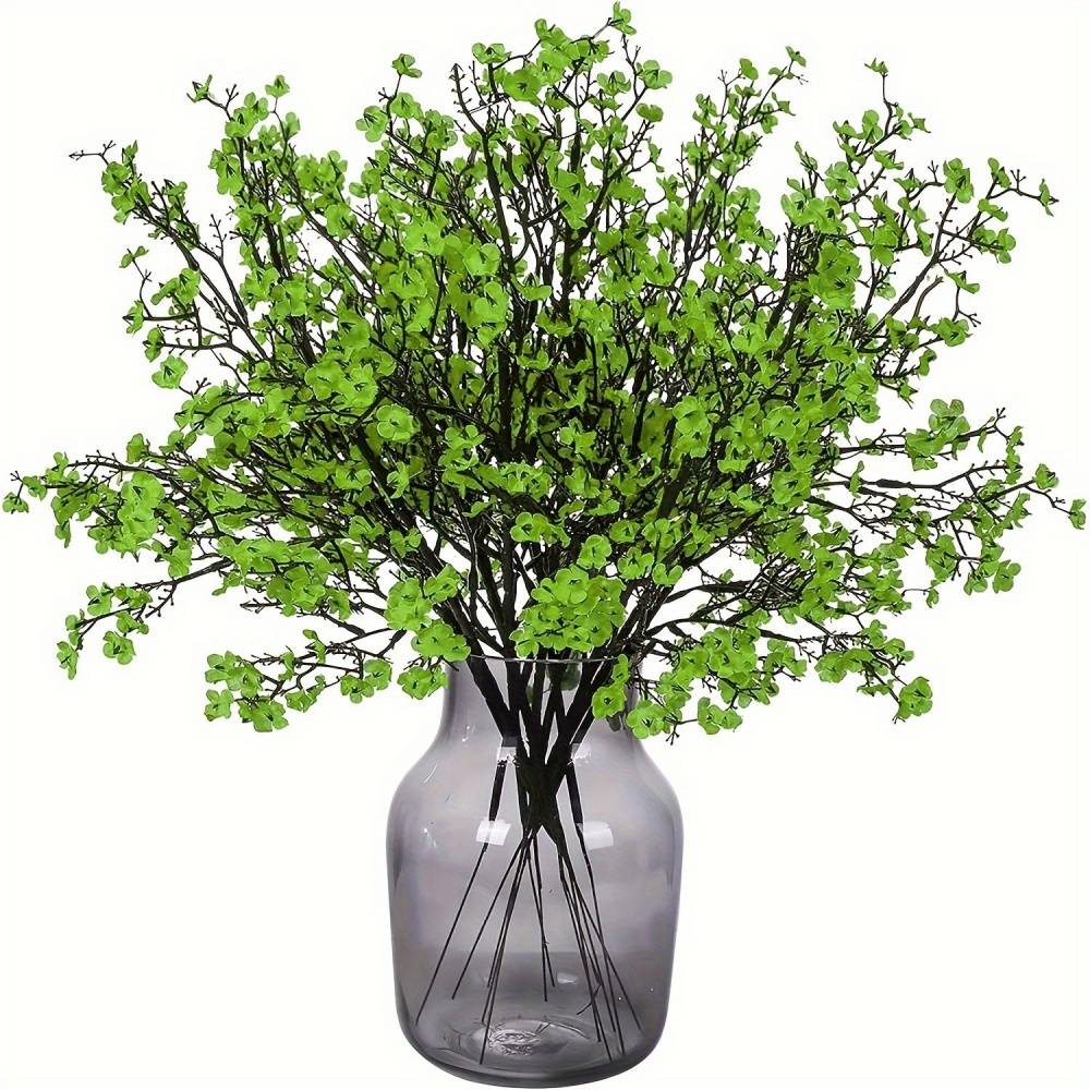 Lot de 10 Fleurs Artificielles Gypsophile Vert - Décoration Moderne pour Mariage et Intérieur - Lytech - Image 1