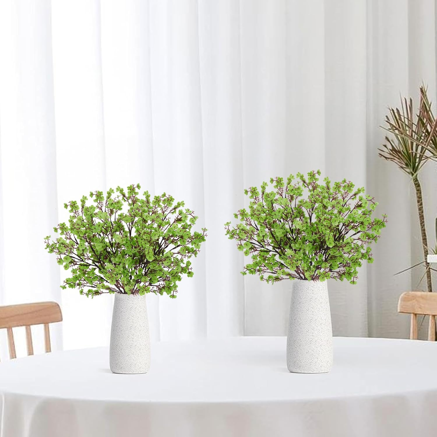 Lot de 10 Fleurs Artificielles Gypsophile Vert - Décoration Moderne pour Mariage et Intérieur - Lytech - Image 3