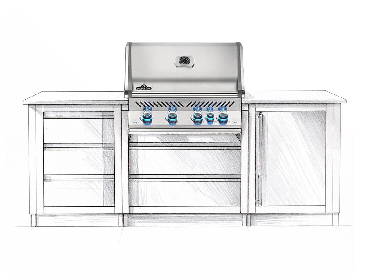 Napoleon - Barbecue à gaz encastrable Prestige Pro 500 inox avec rôtissoire - Napoleon - Image 6