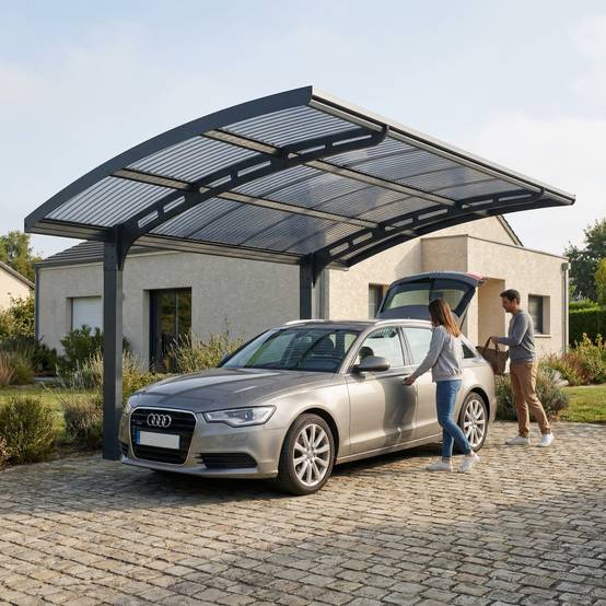 Canopia - Canopia Carport Arizona Wave 4,95 x 2,89 m Gris, toiture Gris - Image 3
