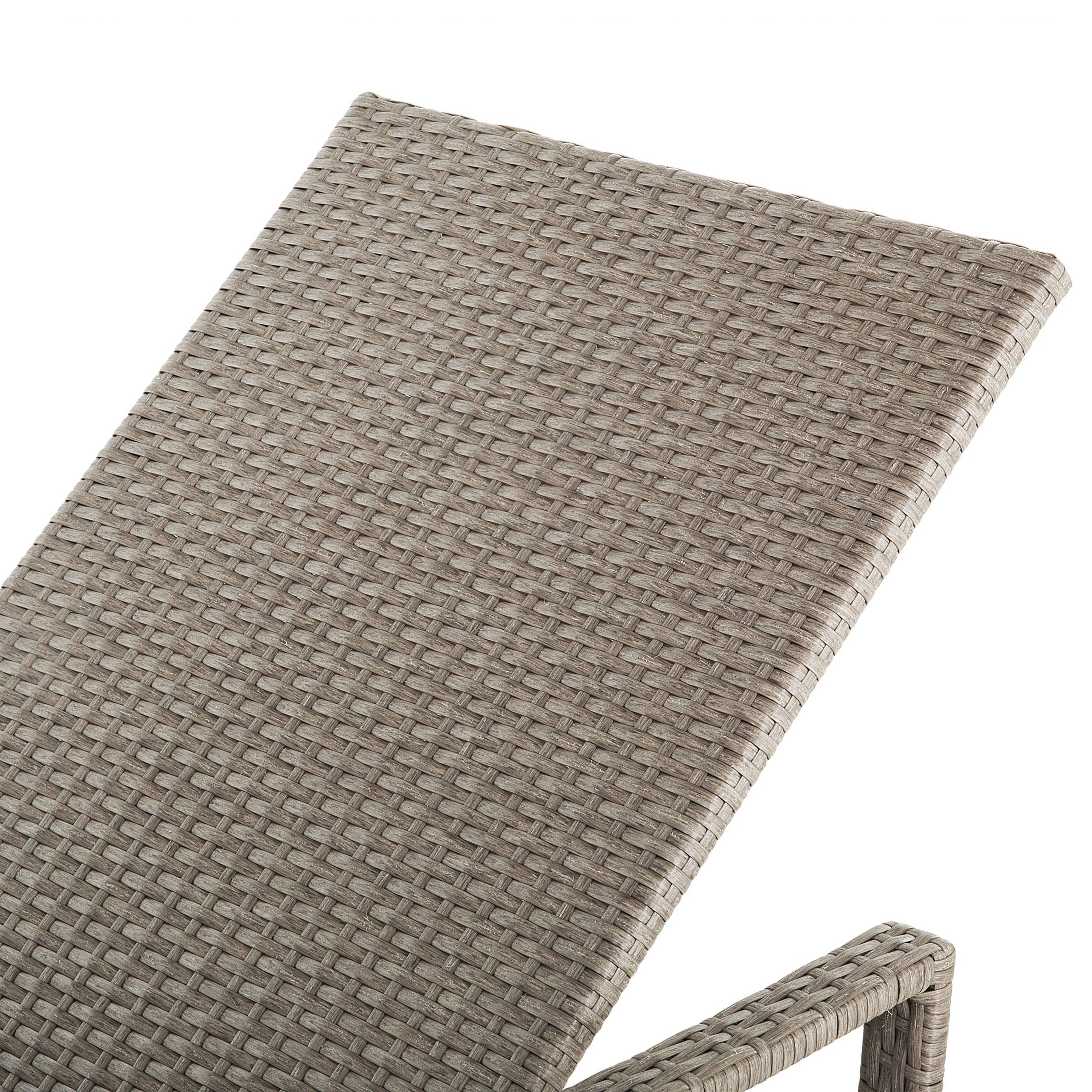 Beliani - Chaise Longue Bain de Soleil avec Dossier Réglable en Rotin Marron avec Coussin Gris Design Intemporel et Moderne pour Jardin ou Terrasse Beliani - Image 8