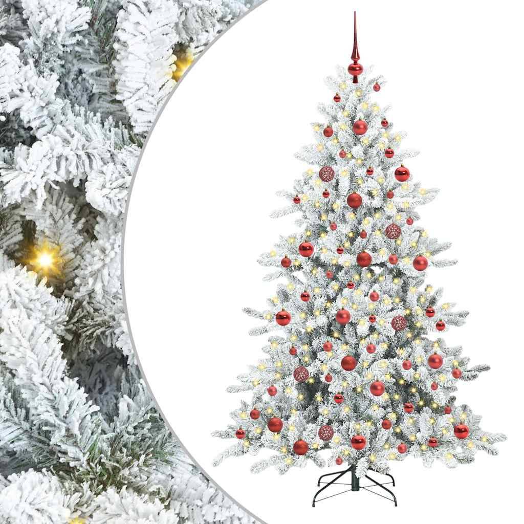 ComfortXL - Sapin de Noël Blanc Design 180 cm, Kit Déco Complet avec Lumières LED et 120 Ornements – ComfortXL Outdoor Living - Image 2