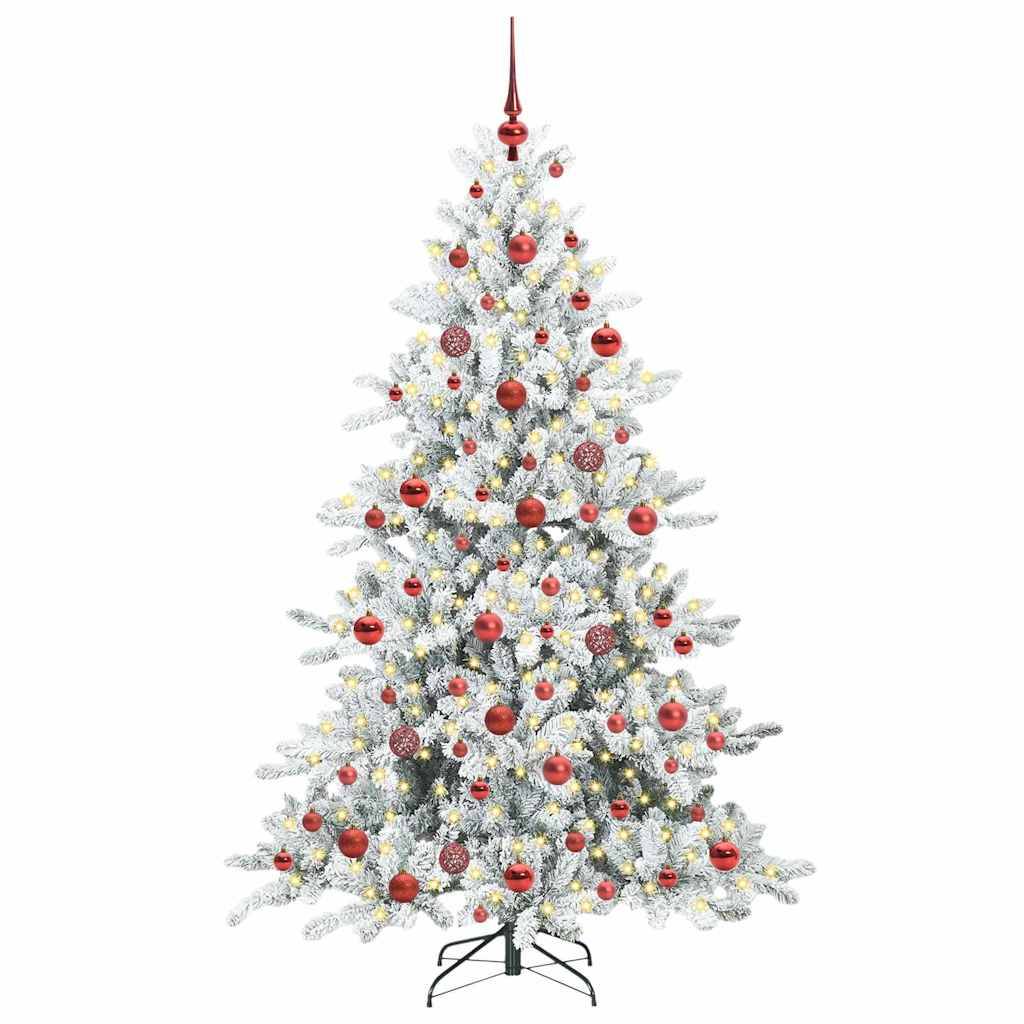 ComfortXL - Sapin de Noël Blanc Design 180 cm, Kit Déco Complet avec Lumières LED et 120 Ornements – ComfortXL Outdoor Living - Image 3