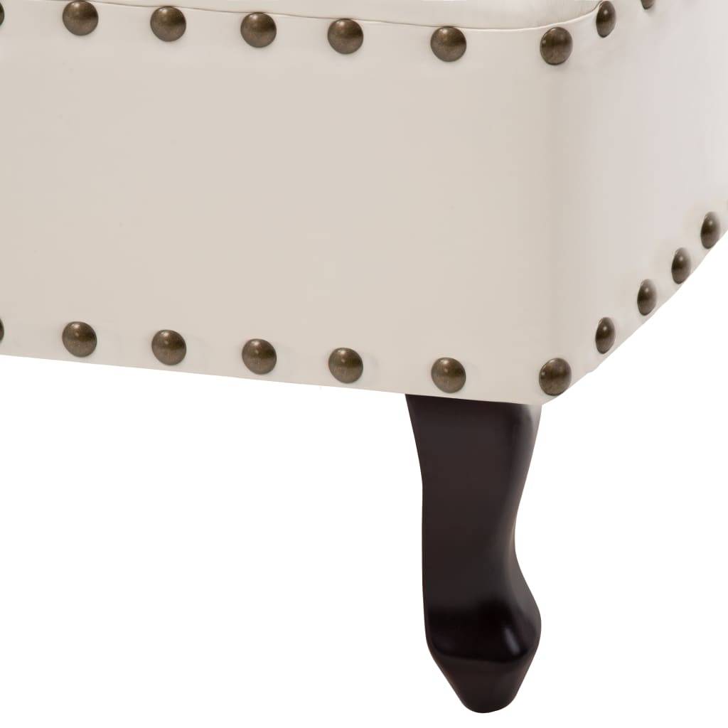 Maison Chic - Bain de soleil - Transat - Chaise longue Blanc crème Similicuir - MEUBLE PRO - Image 7