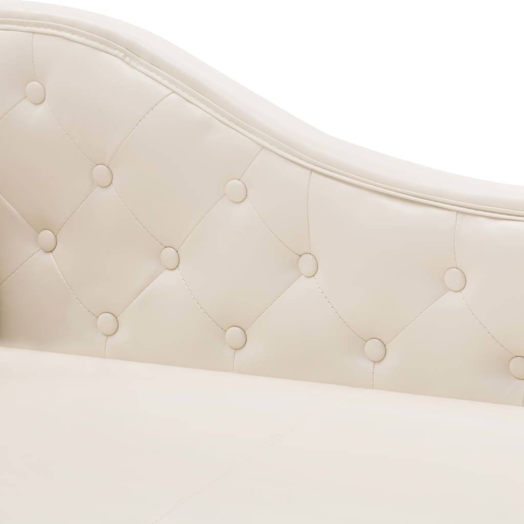 Maison Chic - Bain de soleil - Transat - Chaise longue Blanc crème Similicuir - MEUBLE PRO - Image 6