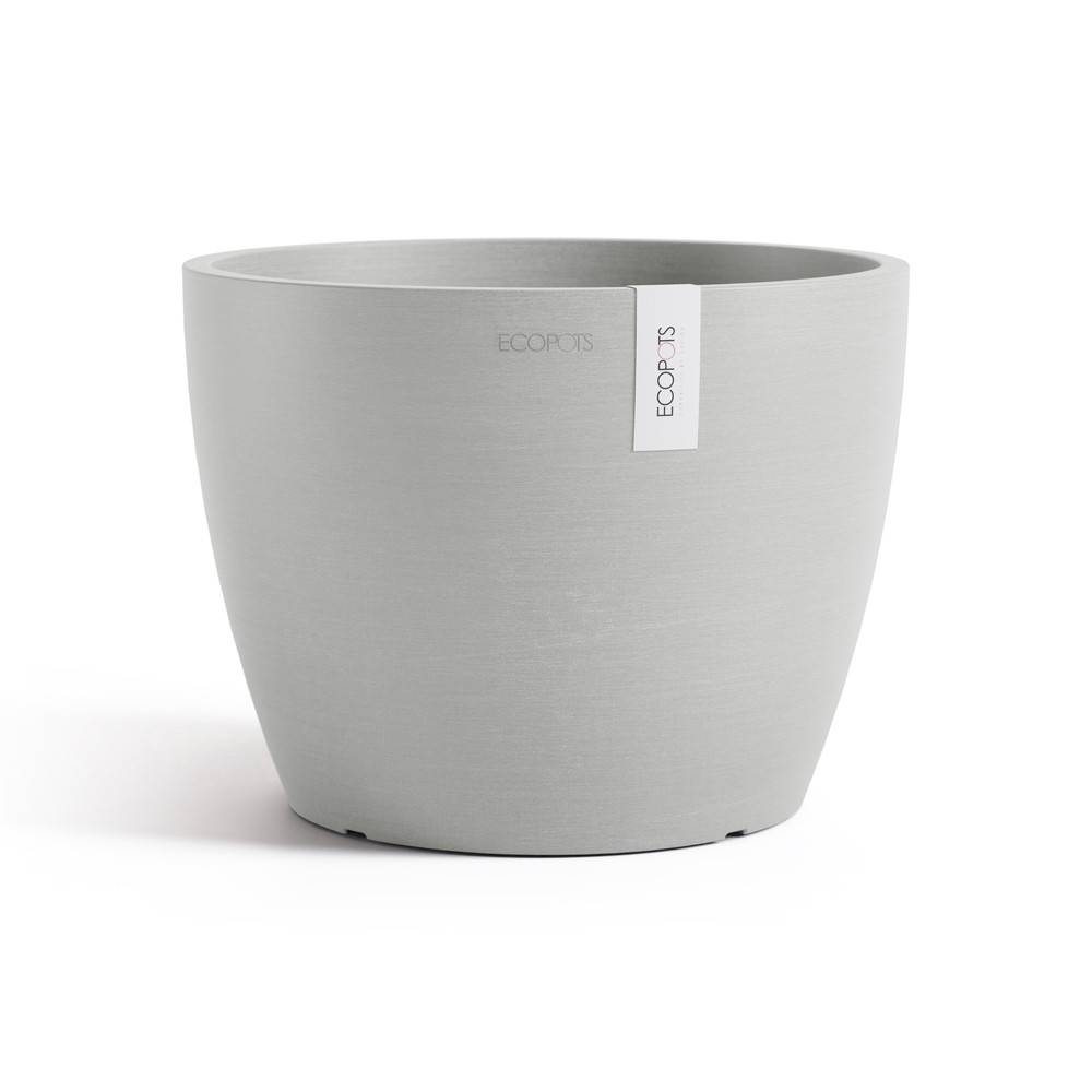 Ecopots - Pot Rond Stockholm 24 Blanc Gris - Ø 23,2 x H. 17,6 cm - 5,4 L ECOPOTS - Image 2