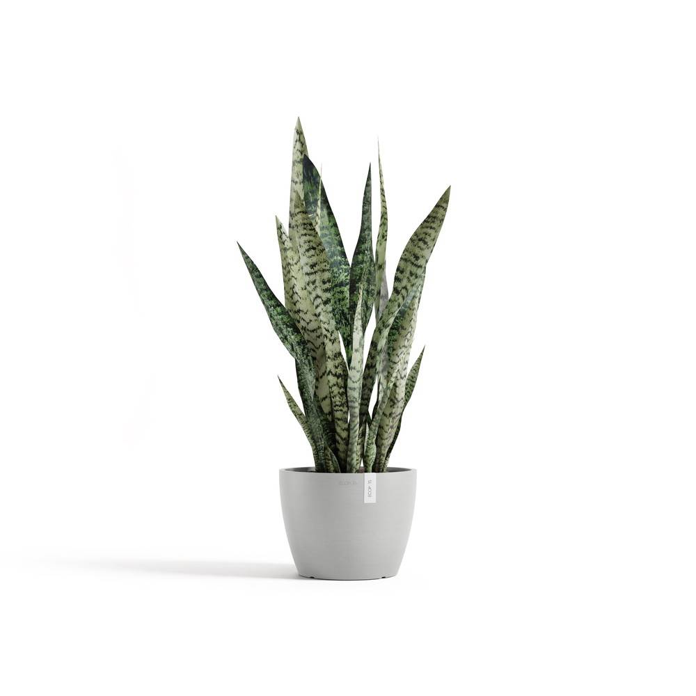 Ecopots - Pot Rond Stockholm 24 Blanc Gris - Ø 23,2 x H. 17,6 cm - 5,4 L ECOPOTS - Image 1