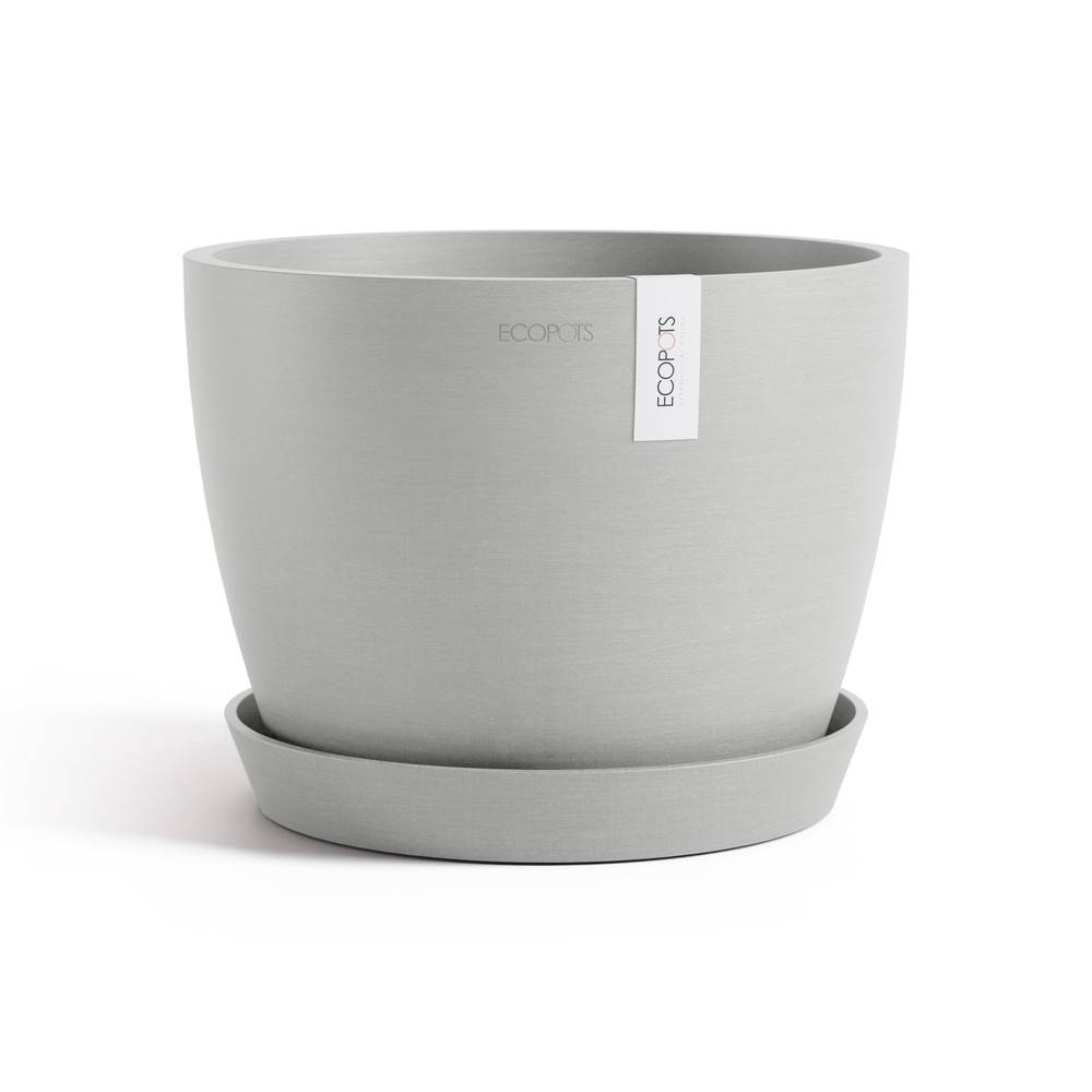 Ecopots - Pot Rond Stockholm 24 Blanc Gris - Ø 23,2 x H. 17,6 cm - 5,4 L ECOPOTS - Image 3