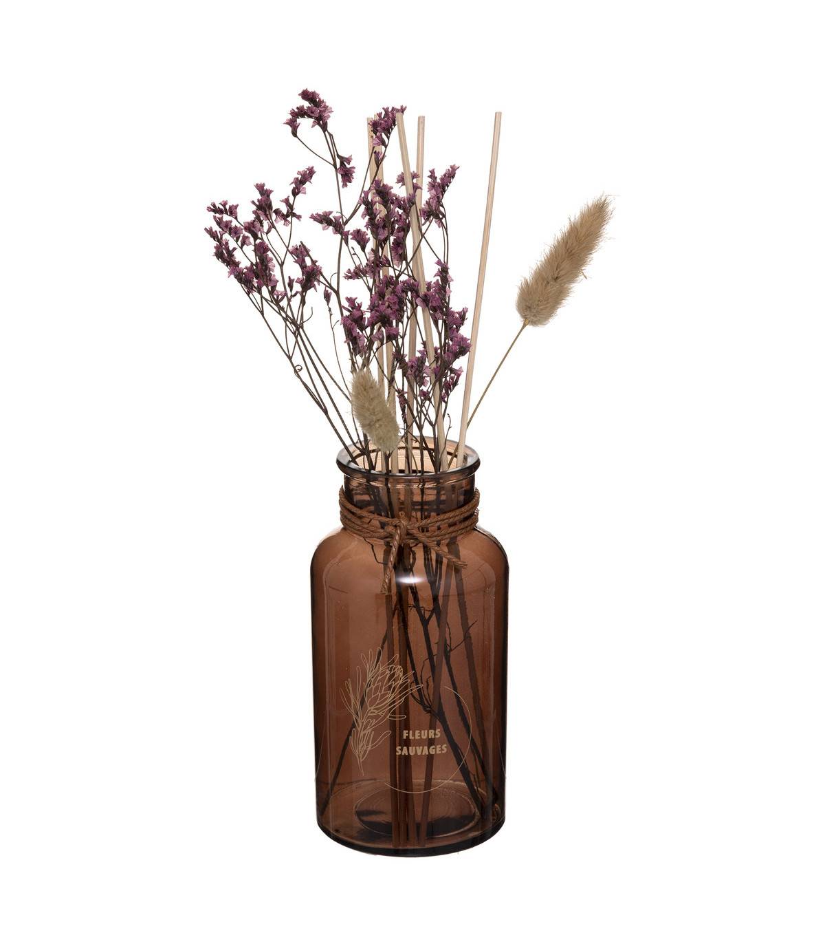 Diffuseur de parfum Fleurs sauvages 300 ml avec Bâtonnets et Fleurs séchées - Image 1
