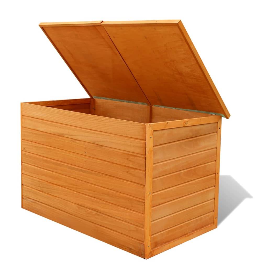 Coffre boîte meuble de jardin rangement 126 x 72 x 72 cm bois - Image 4