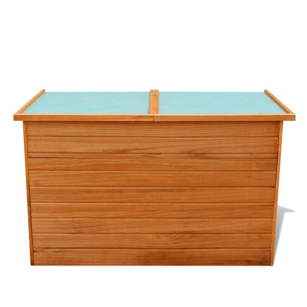Coffre boîte meuble de jardin rangement 126 x 72 x 72 cm bois - Image 3