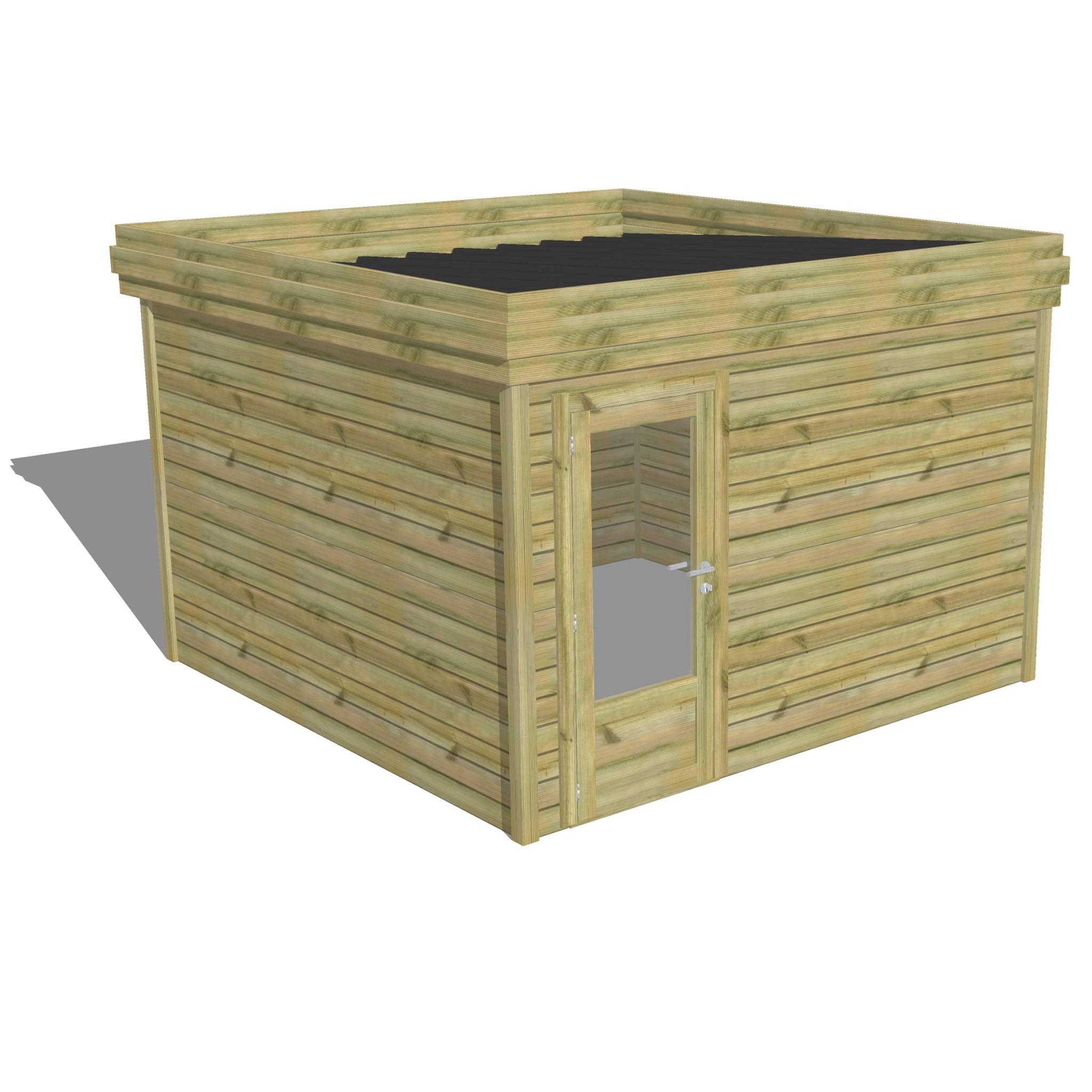 Abri Français - ABRI DE JARDIN bois  autoclave 27mm - 3,44x3,44m / 12m2 - Bac acier - Abri Français - Image 1