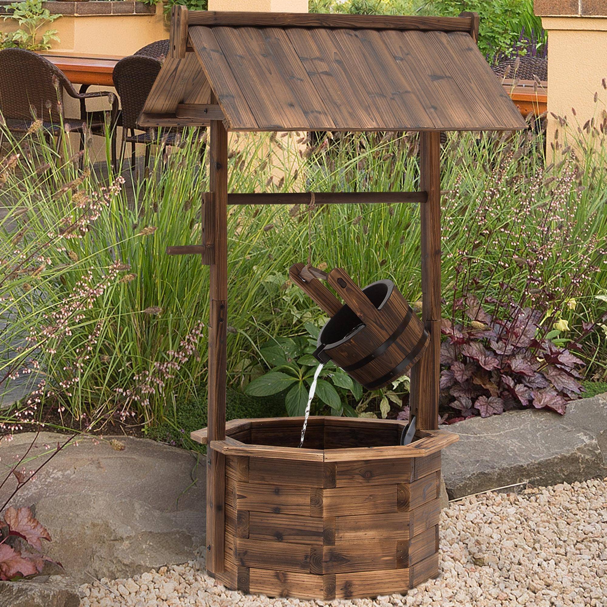 Fontaine de jardin bois marron 68 x 57 x 118 cm - PANGIVO - Image 3