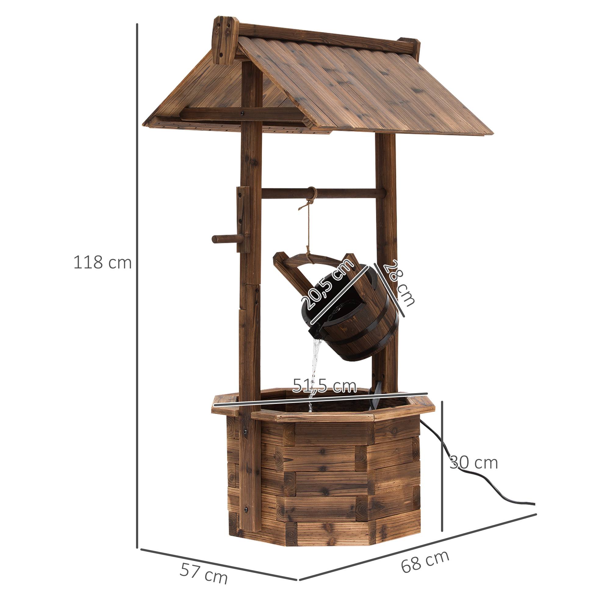 Fontaine de jardin bois marron 68 x 57 x 118 cm - PANGIVO - Image 5