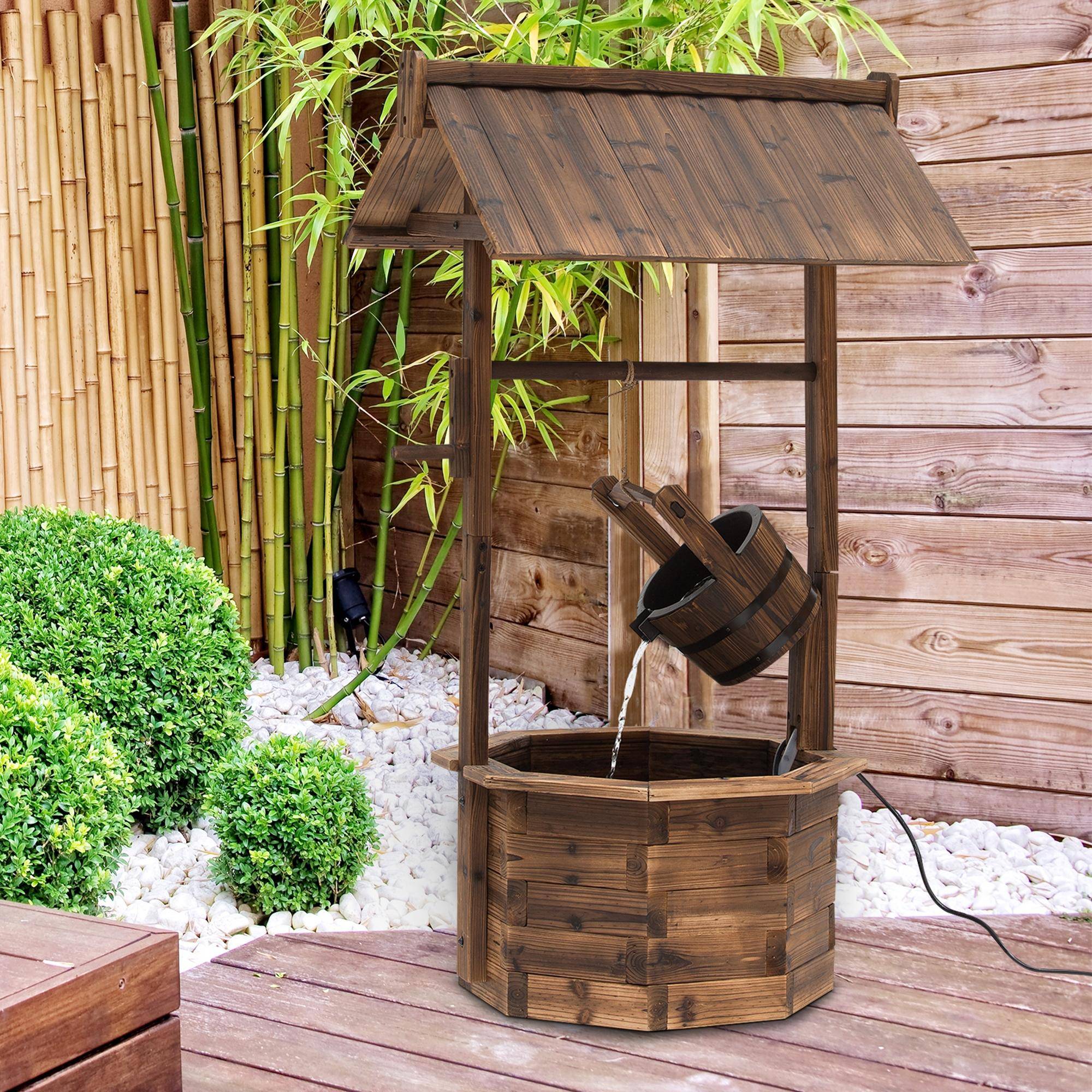 Fontaine de jardin bois marron 68 x 57 x 118 cm - PANGIVO - Image 4
