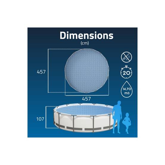 Bestway - Piscine Hors Sol Ronde Steel Pro Max BESTWAY 457x107cm Capacité 14970 Litres , Pompe, Échelle & Bache piscine Incluses - Image 4