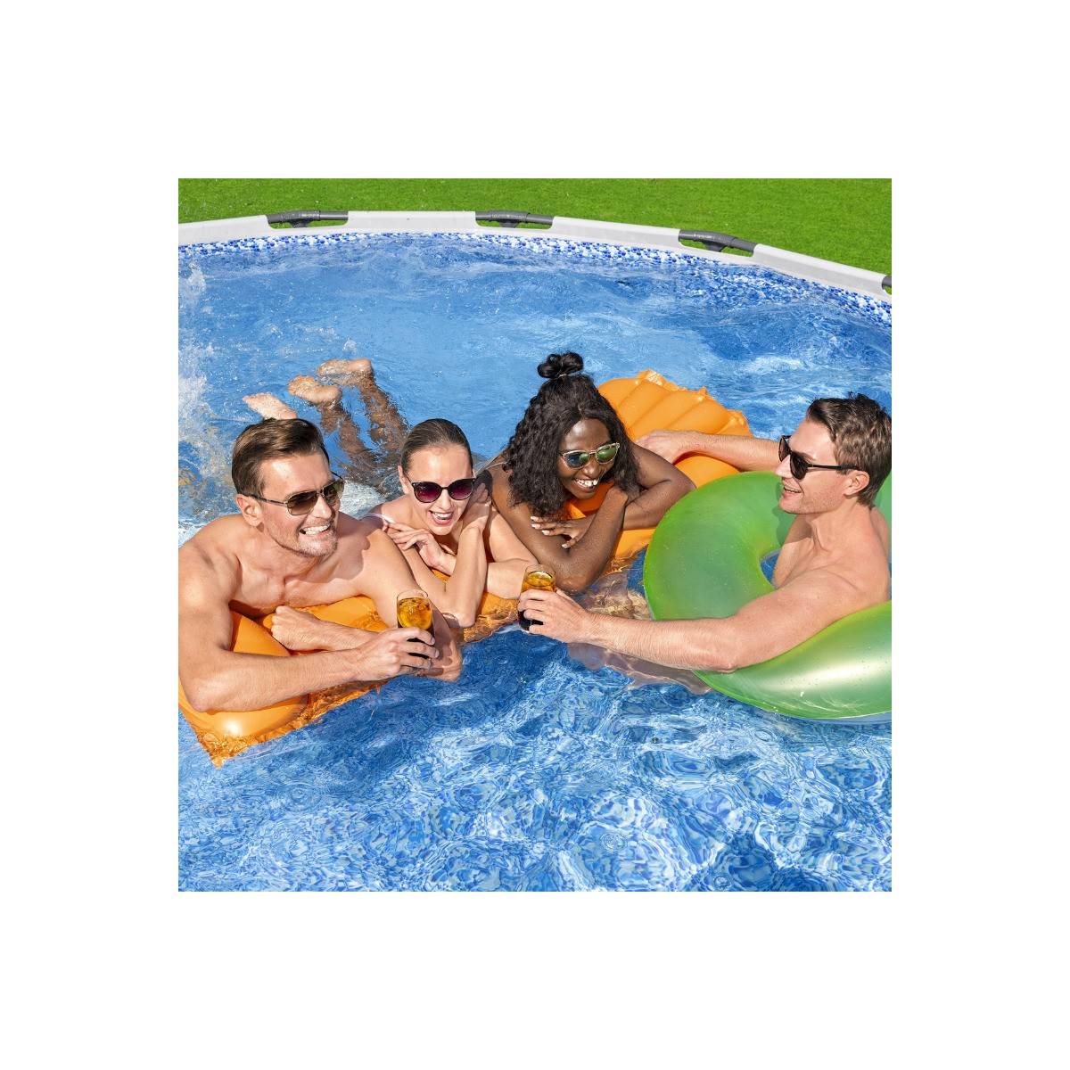 Bestway - Piscine Hors Sol Ronde Steel Pro Max BESTWAY 457x107cm Capacité 14970 Litres , Pompe, Échelle & Bache piscine Incluses - Image 2